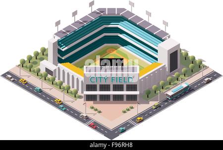 Vector isometric low poly baseball park Stock Vector Image & Art - Alamy