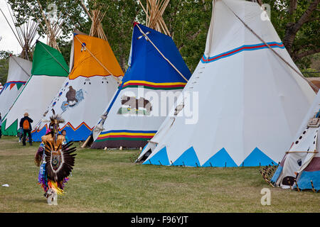 Indian Village, 2015 Calgary Stampede, Calgary, Canada. Stock Photo