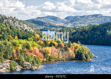 Charlton Lake and LaCloche hills, Willisville, Ontario, Canada Stock Photo