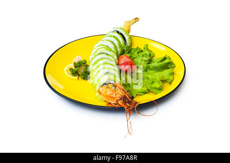 Sushi and crab isolated on the white background Stock Photo