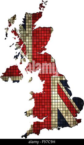 Grunge United Kingdom map with flag inside - Illustration, Map of Great ...