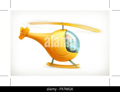 Funny helicopter, vector icon Stock Vector