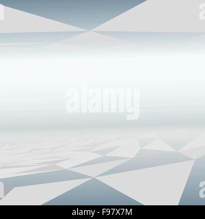 Abstract triangle tiled floor and ceiling with a perspective room Stock Vector