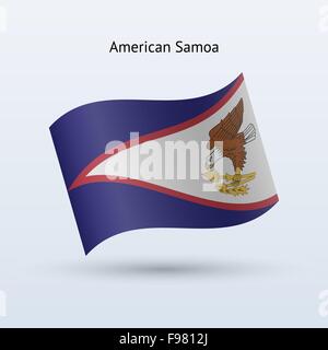 American Samoa flag waving form. Stock Vector