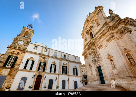 Martina Franca, Puglia. Basilica of San Martino at the Piazza Plebiscito, Taranto province, Apulia in South Italy. Stock Photo