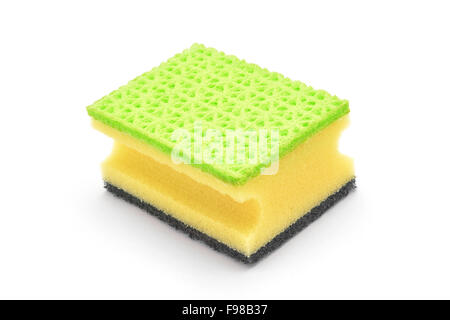 dish cleaning sponge isolated on white Stock Photo