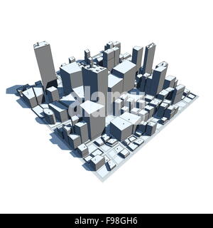 Cityscape Model 3D - Cartoon Syle Stock Photo