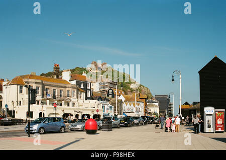 The Stade, on the seafront in the Old Town district of Hastings, East Sussex, South East England Stock Photo