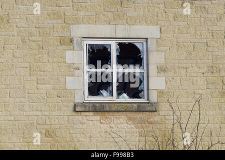 Vandalized manor house in England Stock Photo