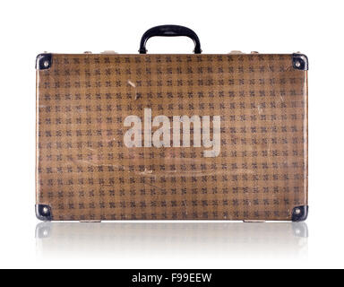Vintage checkered suitcase Stock Photo