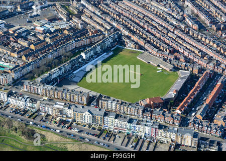 An aerial view of the North Marine Road ground, a cricket ground in Scarborough, North Yorkshire Stock Photo