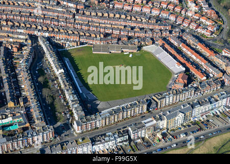 An aerial view of the North Marine Road ground, a cricket ground in Scarborough, North Yorkshire Stock Photo