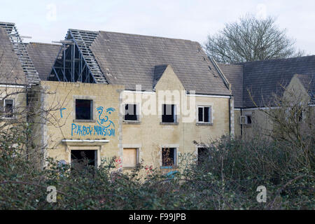 Vandalized manor house in England Stock Photo