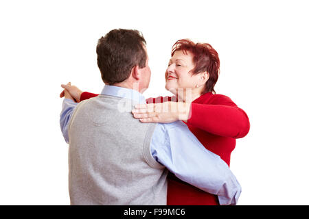 Happy senior couple taking a dancing class Stock Photo