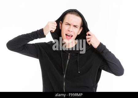 Portrait of a young man posing isolated on a white background Stock Photo