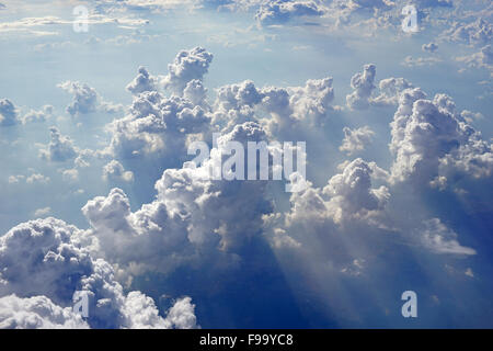 beautiful clouds view from the window of an airplane Stock Photo