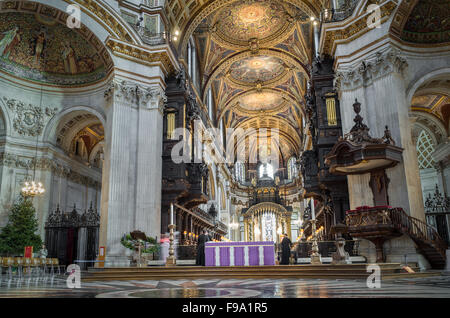 Altar at St Paul's cathedral, London. Stock Photo