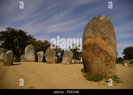 Cromlech of Almendres near Guadalupe town, Alentejo, Portugal Stock Photo