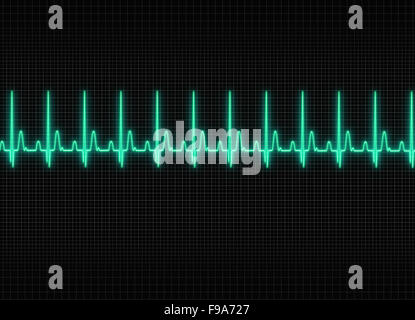 a electrocardiography illustration in dark screen background Stock Photo