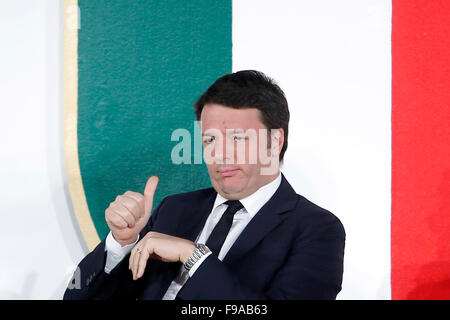 Rome, Italy. 15th Dec, 2015. Matteo Renzi  Rome 15th Dec, 2015. House of Weapon of Coni. Delivery of the Golden Collars for Sport merits. Photo Samantha Zucchi Insidefoto Credit:  Insidefoto/Alamy Live News Stock Photo