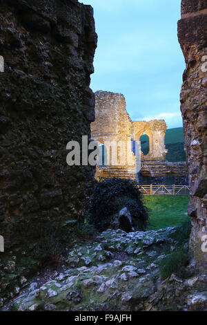 Corfe Castle at night Stock Photo