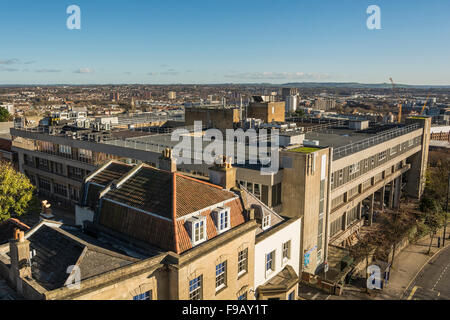 A view across the top of St Michael's Maternity Hospital in Bristol. Stock Photo