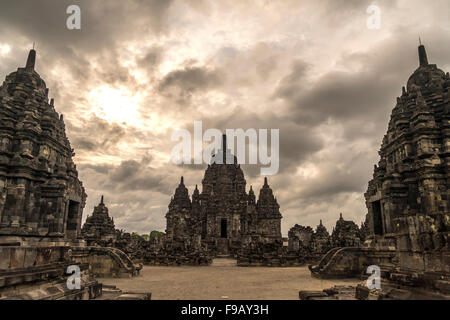 buddhist Candi Sewu temple,  part of the 9th-century Hindu temple compound Candi Prambanan in Central Java, Indonesia, Asia Stock Photo