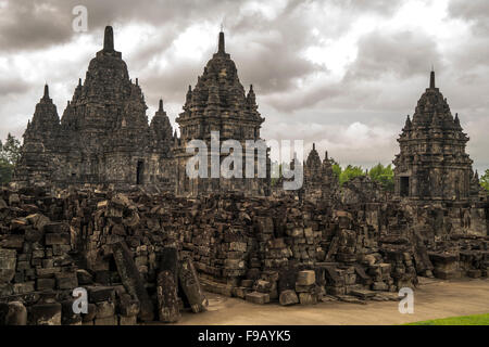 buddhist Candi Sewu temple,  part of the 9th-century Hindu temple compound Candi Prambanan in Central Java, Indonesia, Asia Stock Photo