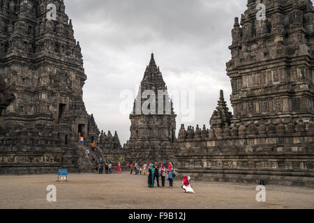 the 9th-century Hindu temple compound Candi Prambanan in Central Java, Indonesia, Asia Stock Photo