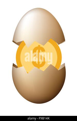 Money in egg business firnace concept Stock Vector
