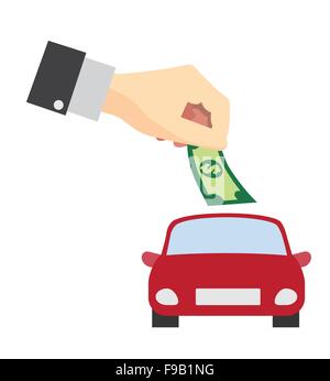 Saving money for buy car concept Stock Vector