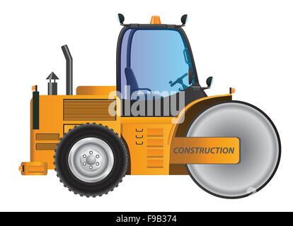 Steamroller yellow car vector design model Stock Vector