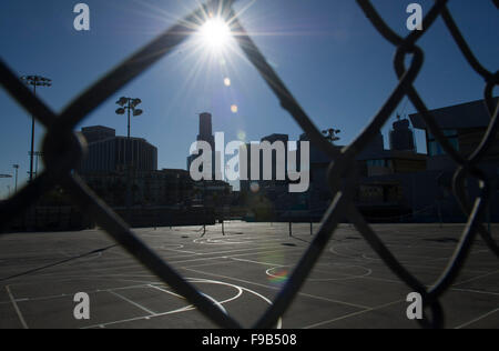 (151215) -- LOS ANGELES, Dec. 15, 2015 (Xinhua) -- The Contreras High School remain closed, in Los Angeles, the United States, on Dec. 15, 2015. All Los Angeles Unified School District (LAUSD) schools will stay closed today in response to a reported bomb threat, Schools Superintendent Ramon Cortines said. Police said the threat was called in to a School Board member. The threat is involving backpacks and packages left at campuses. The closures applied to all LAUSD campuses, around 900 of them. Los Angeles Unified School District is the second-largest school district in United States, which has Stock Photo