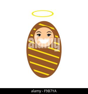 flat icon with long shadow newborn Jesus Stock Vector