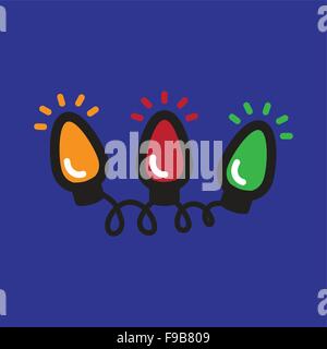 flat icon on blue background garland flashlights Stock Vector