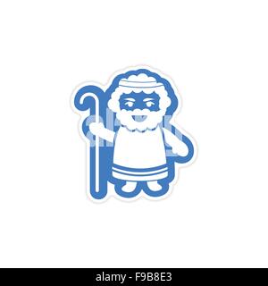 paper sticker on white background father of Jesus Stock Vector
