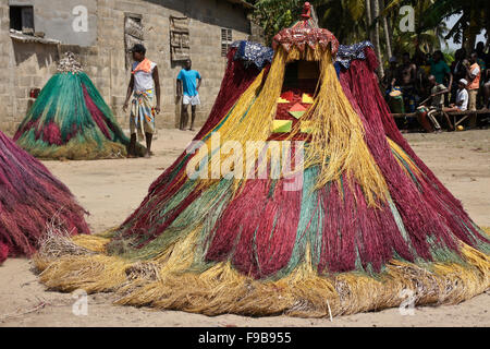 Zangbeto ceremony in Heve-Grand Popo village, Benin Stock Photo