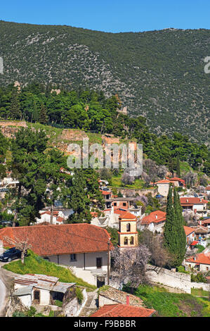 View of Amfissa old city found near ancient Delphi in Fokida region, Central Greece Stock Photo