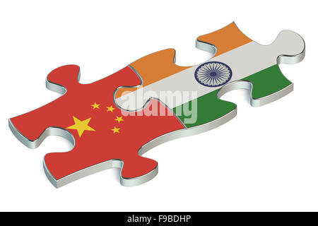 India Flag Jigsaw Puzzle Pieces, 3d illustration background Stock Photo ...