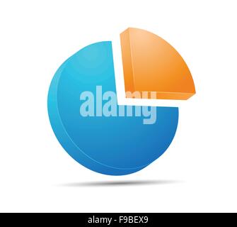 Blue and orange Circle Chart icon; Stock Vector