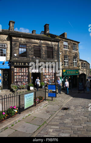 Rose & Co Apothecary shop the village of Haworth West Yorkshire England Stock Photo