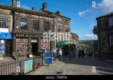 Rose & Co Apothecary shop the village of Haworth West Yorkshire England Stock Photo