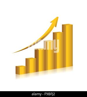 Business chart gold color vector design Stock Vector