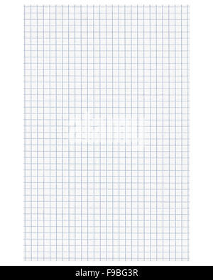 Real blank notebook sheet, checked paper page background Stock Photo