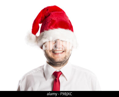Handsome christmas man is posing in studio Stock Photo