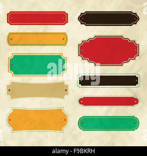 horizontal vintage label and retro style vector design Stock Vector