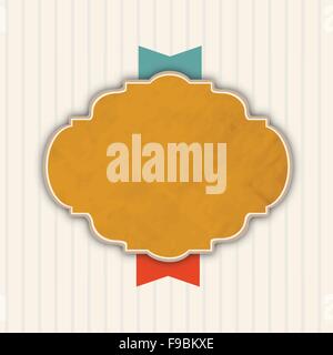 retro vintage label background on wood background Stock Vector