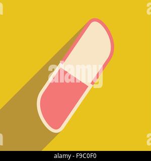 Flat with shadow icon and mobile application eraser Stock Vector