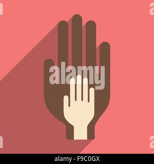 Flat with shadow icon and mobile application trust logo Stock Vector