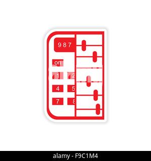 stylish sticker on paper calculator and abacus Stock Vector